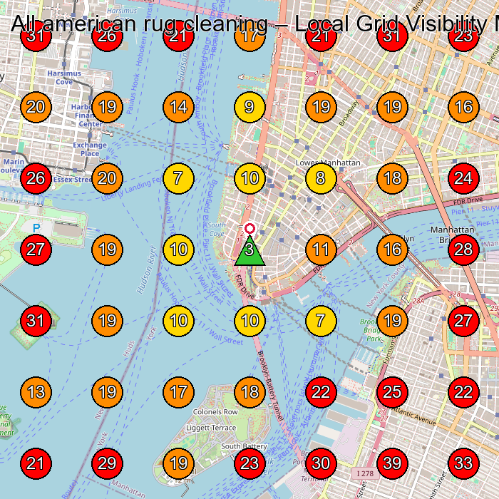 All american rug cleaning GeoGrid visibility map for Carpet Cleaning Service in New York